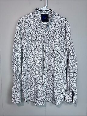 Steel & Jelly Floral Button Up Shirt XL White Navy Botanical